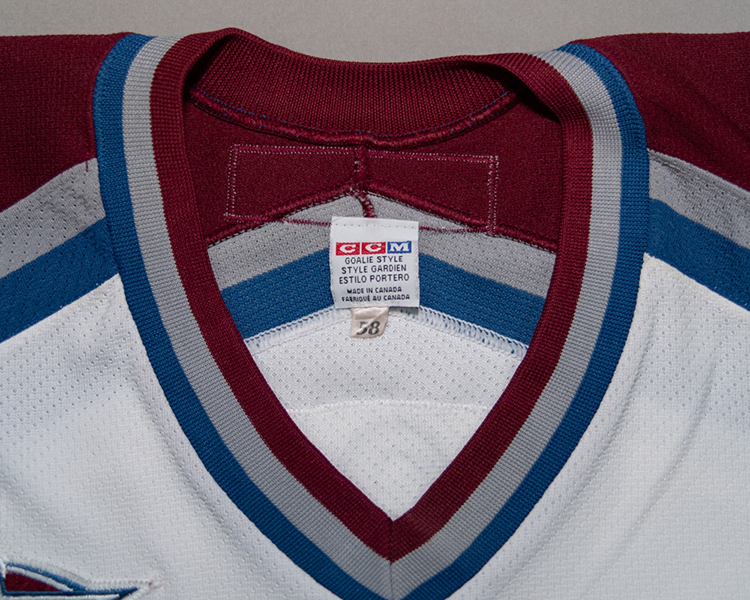 David Aebischer Colorado Avalanche game worn jersey tagging David Aebischer Colorado Avalanche game worn jersey tagging