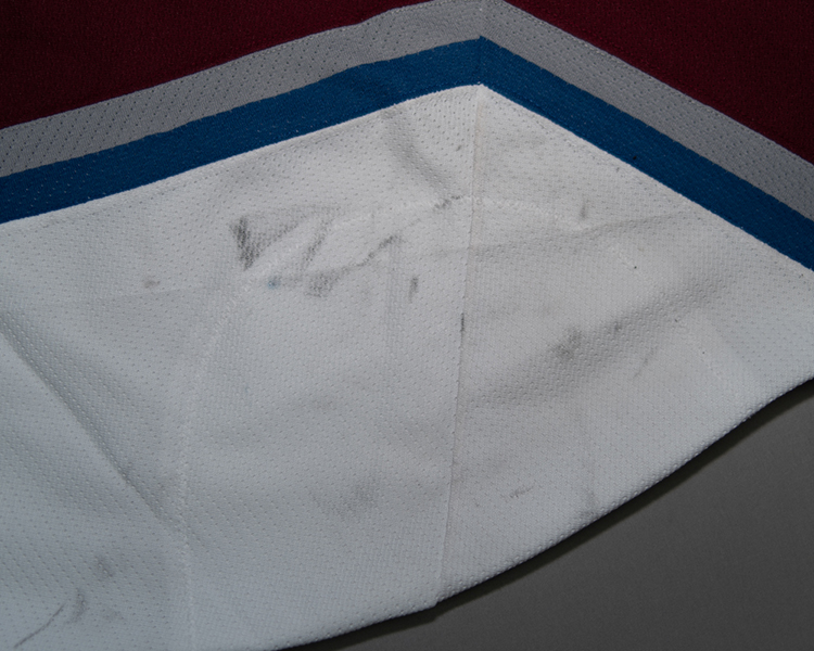 Scott Parker Colorado Avalanche game worn jersey tagging Scott Parker Colorado Avalanche game worn jersey tagging