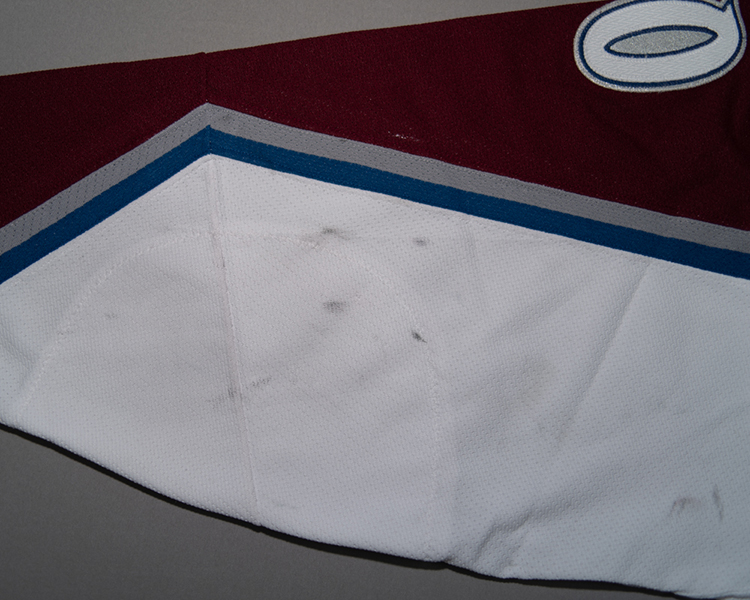 Serge Aubin Colorado Avalanche game worn jersey tagging Serge Aubin Colorado Avalanche game worn jersey tagging