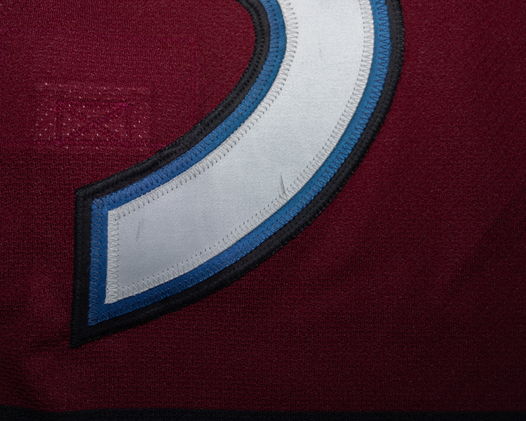 Dan Hinote Colorado Avalanche game worn jersey tagging Dan Hinote Colorado Avalanche game worn jersey tagging