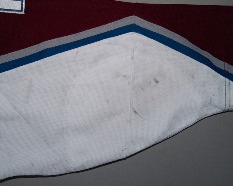 02-03 Mike Keane Colorado Avalanche game worn jersey body marks 02-03 Mike Keane Colorado Avalanche game worn jersey body marks