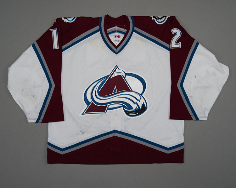 02-03 Mike Keane Colorado Avalanche game worn jersey Front 02-03 Mike Keane Colorado Avalanche game worn jersey Front