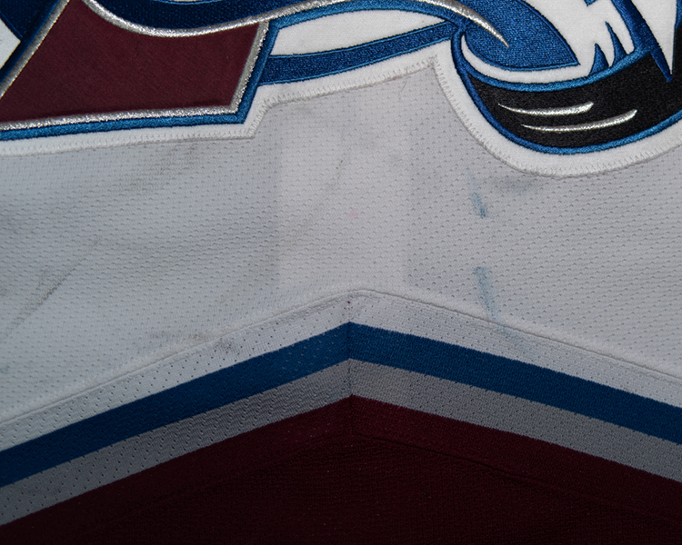 02-03 Mike Keane Colorado Avalanche game worn jersey set tag 02-03 Mike Keane Colorado Avalanche game worn jersey set tag