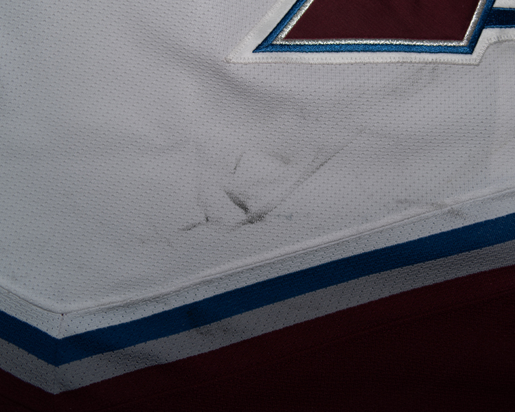 02-03 Mike Keane Colorado Avalanche game worn jersey set tag 02-03 Mike Keane Colorado Avalanche game worn jersey set tag