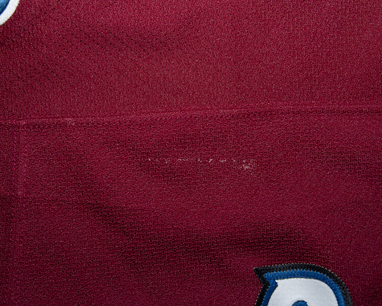 Steve Konowalchuk Colorado Avalanche game worn jersey tagging Steve Konowalchuk Colorado Avalanche game worn jersey tagging