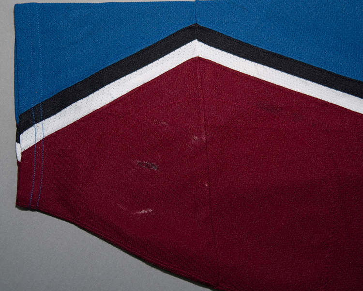 Steve Moore Colorado Avalanche game worn jersey tagging Steve Moore Colorado Avalanche game worn jersey tagging