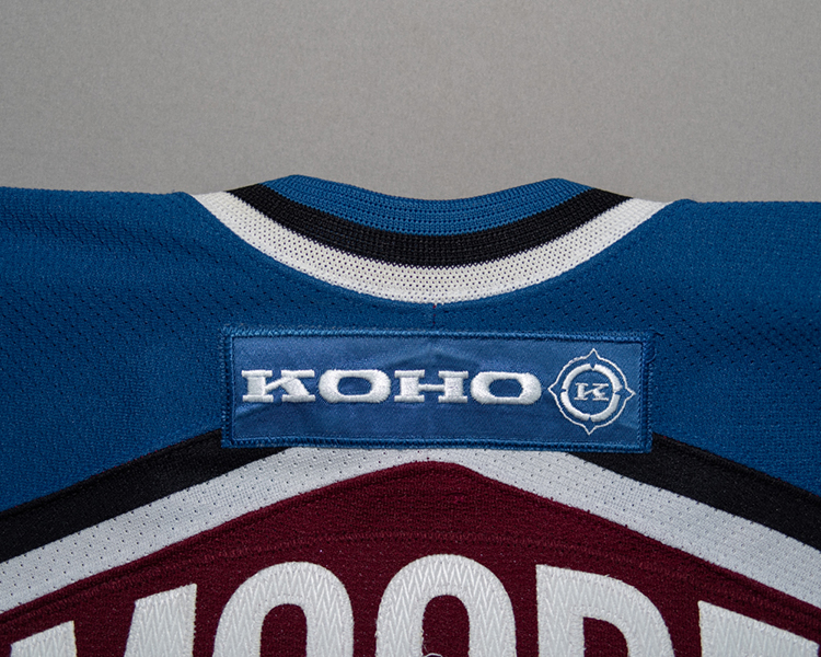 Steve Moore Colorado Avalanche game worn jersey tagging Steve Moore Colorado Avalanche game worn jersey tagging
