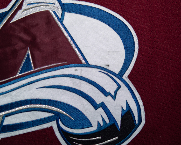 Steve Moore Colorado Avalanche game worn jersey tagging Steve Moore Colorado Avalanche game worn jersey tagging