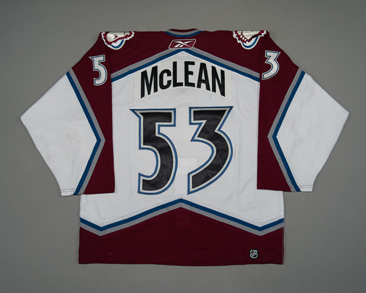 Colorado Avalanche Brett McLean game worn jersey