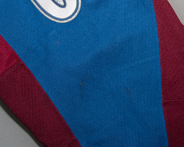 Jeff Finger Colorado Avalanche game worn jersey tagging Jeff Finger Colorado Avalanche game worn jersey tagging