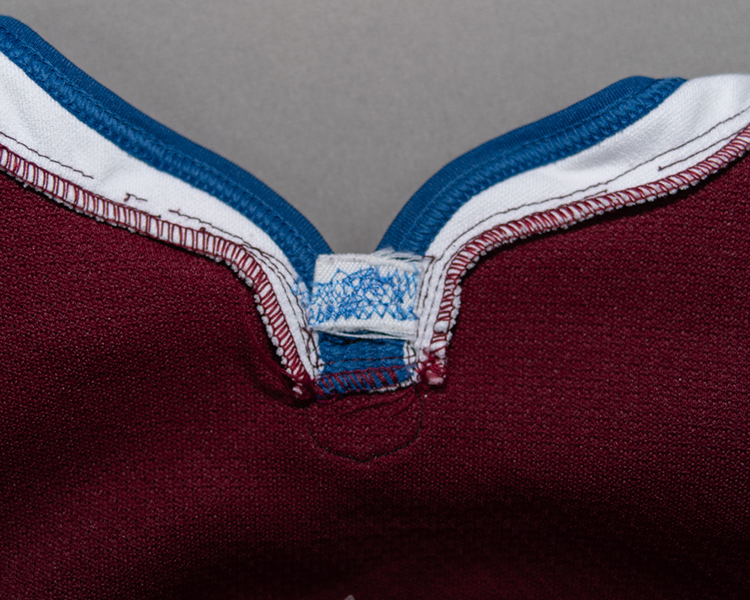 Jeff Finger Colorado Avalanche game worn jersey tagging Jeff Finger Colorado Avalanche game worn jersey tagging