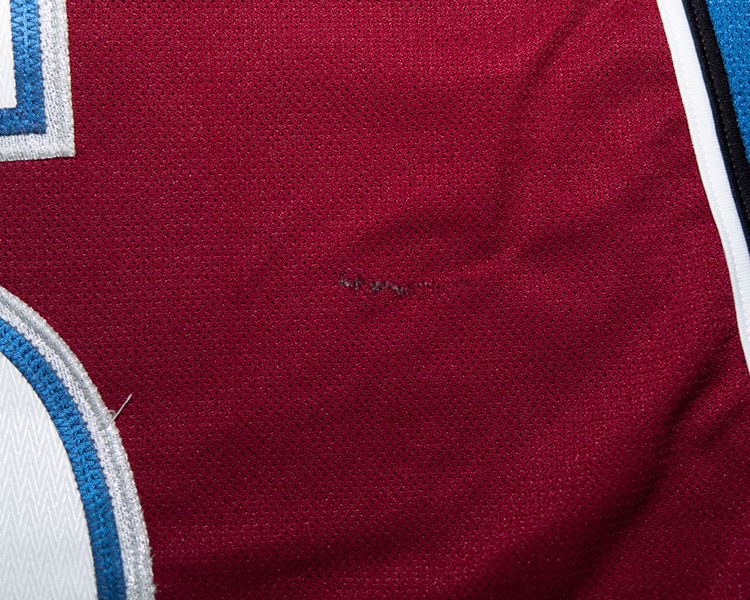 Jeff Finger Colorado Avalanche game worn jersey tagging Jeff Finger Colorado Avalanche game worn jersey tagging