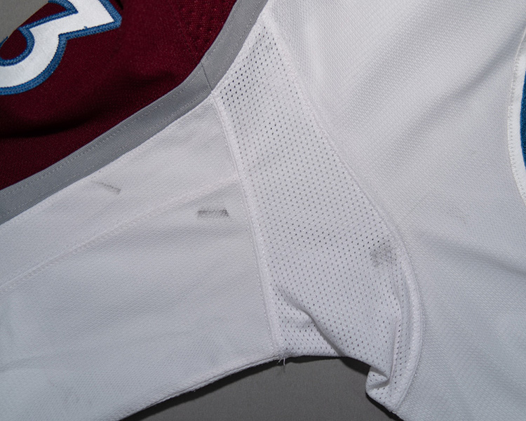 Alexander Kerfoot game worn jersey body marks Alexander Kerfoot game worn jersey body marks