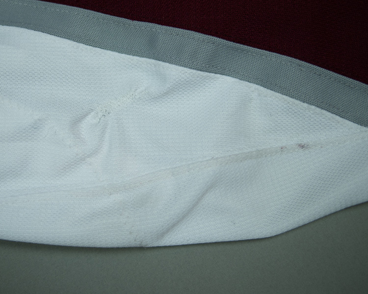 Ian Cole game worn jersey sleeve marks Ian Cole game worn jersey sleeve marks