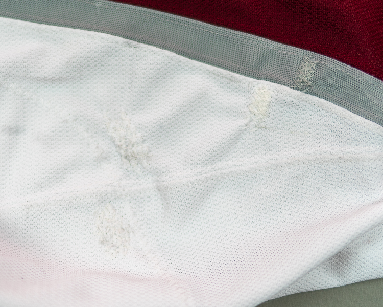 JT Compher game worn jersey sleeve repairs JT Compher game worn jersey sleeve repairs