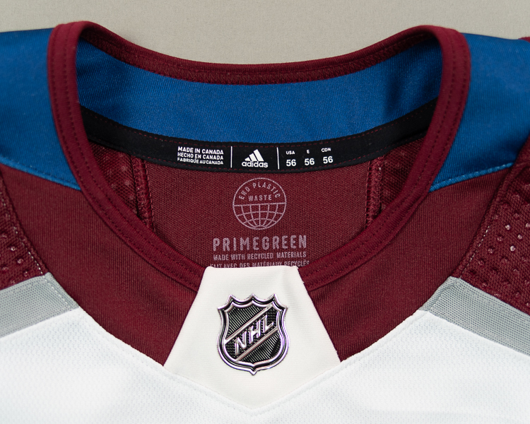 JT Compher game worn jersey size tag JT Compher game worn jersey size tag