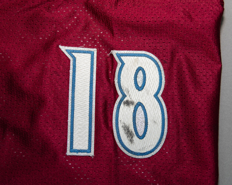 Adam Deadmarsh Colorado Avalanche game worn jersey tagging Adam Deadmarsh Colorado Avalanche game worn jersey tagging