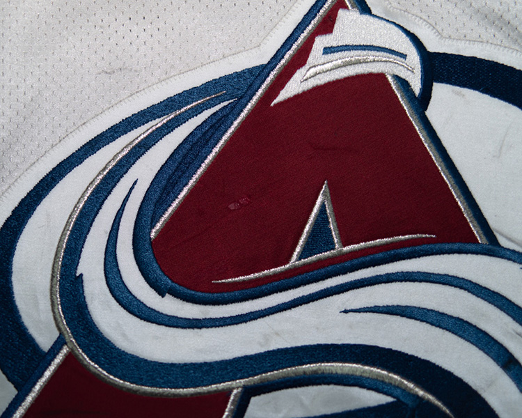 Adam Deadmarsh Colorado Avalanche game worn jersey tagging Adam Deadmarsh Colorado Avalanche game worn jersey tagging