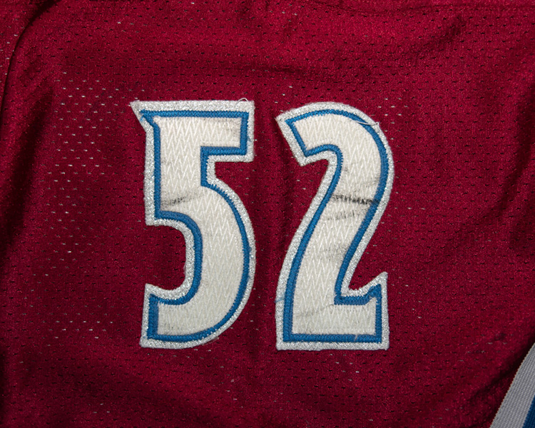 Adam Foote Colorado Avalanche game worn jersey tagging Adam Foote Colorado Avalanche game worn jersey tagging