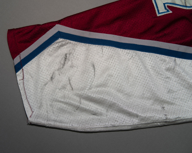 Adam Foote Colorado Avalanche game worn jersey tagging Adam Foote Colorado Avalanche game worn jersey tagging