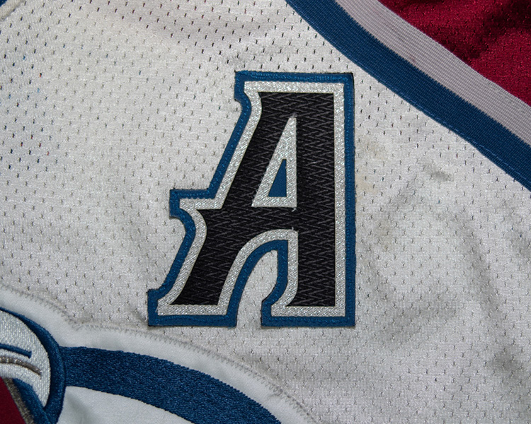 Adam Foote Colorado Avalanche game worn jersey tagging Adam Foote Colorado Avalanche game worn jersey tagging