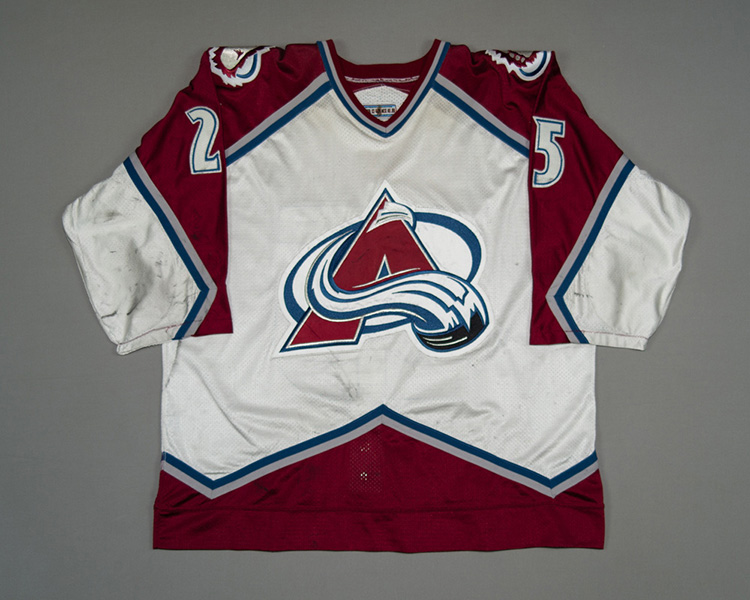 Mike Keane Colorado Avalanche game worn jersey Front Mike Keane Colorado Avalanche game worn jersey Front