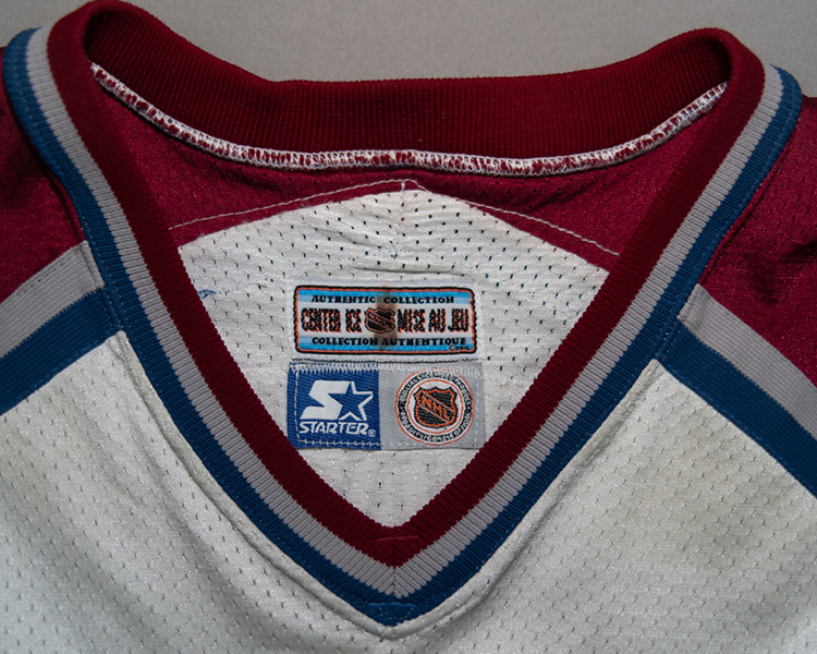 Mike Keane Colorado Avalanche game worn jersey tagging Mike Keane Colorado Avalanche game worn jersey tagging