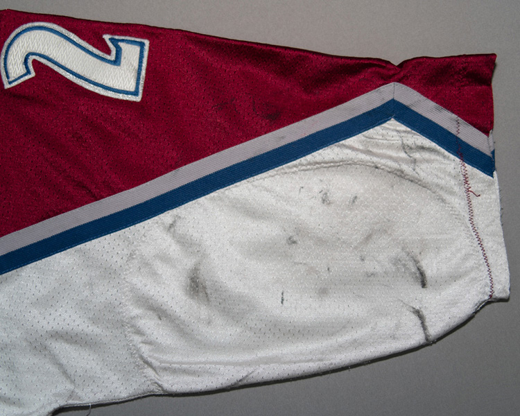 Mike Keane Colorado Avalanche game worn jersey tagging Mike Keane Colorado Avalanche game worn jersey tagging