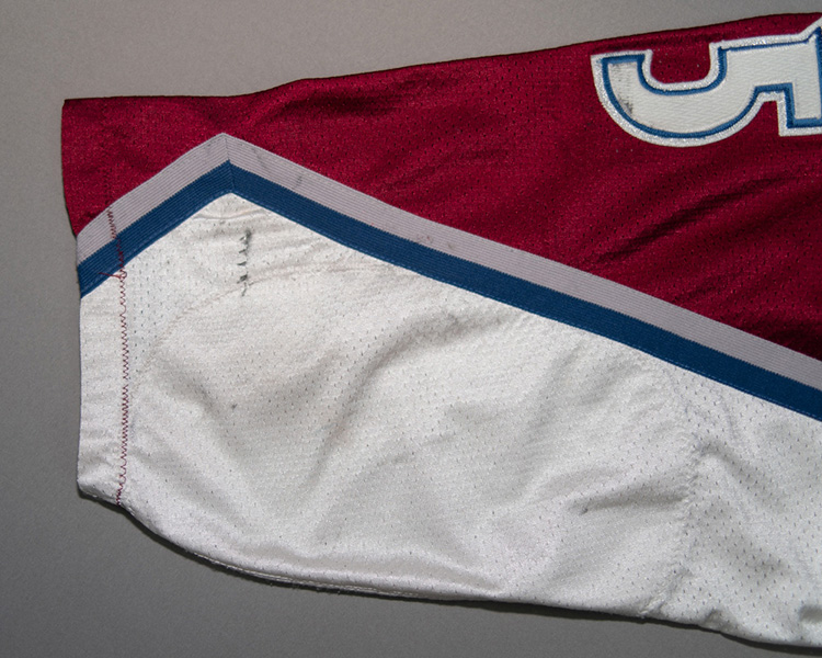 Mike Keane Colorado Avalanche game worn jersey tagging Mike Keane Colorado Avalanche game worn jersey tagging