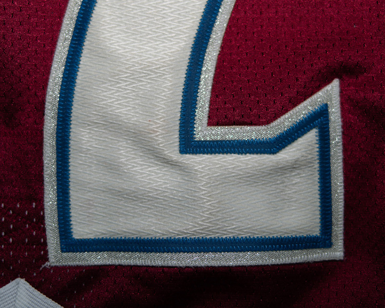 Claude Lemieux Colorado Avalanche game worn jersey tagging Claude Lemieux Colorado Avalanche game worn jersey tagging