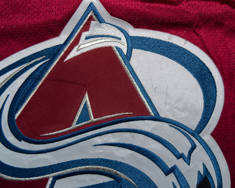 Keith Jones Colorado Avalanche game worn jersey tagging Keith Jones Colorado Avalanche game worn jersey tagging