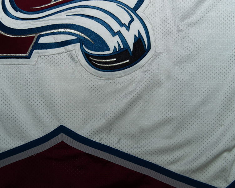 Uwe Krupp Colorado Avalanche game worn jersey tagging Uwe Krupp Colorado Avalanche game worn jersey tagging