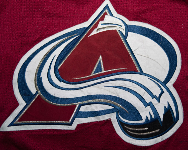 Eric Lacroix Colorado Avalanche game worn jersey tagging Eric Lacroix Colorado Avalanche game worn jersey tagging