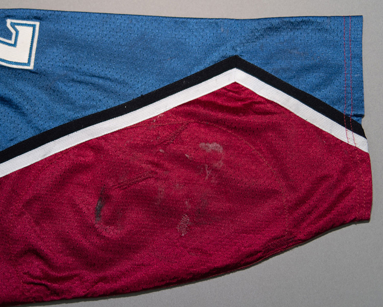 Eric Lacroix Colorado Avalanche game worn jersey tagging Eric Lacroix Colorado Avalanche game worn jersey tagging