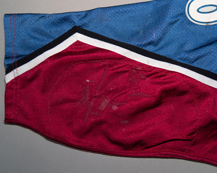 Eric Lacroix Colorado Avalanche game worn jersey tagging Eric Lacroix Colorado Avalanche game worn jersey tagging
