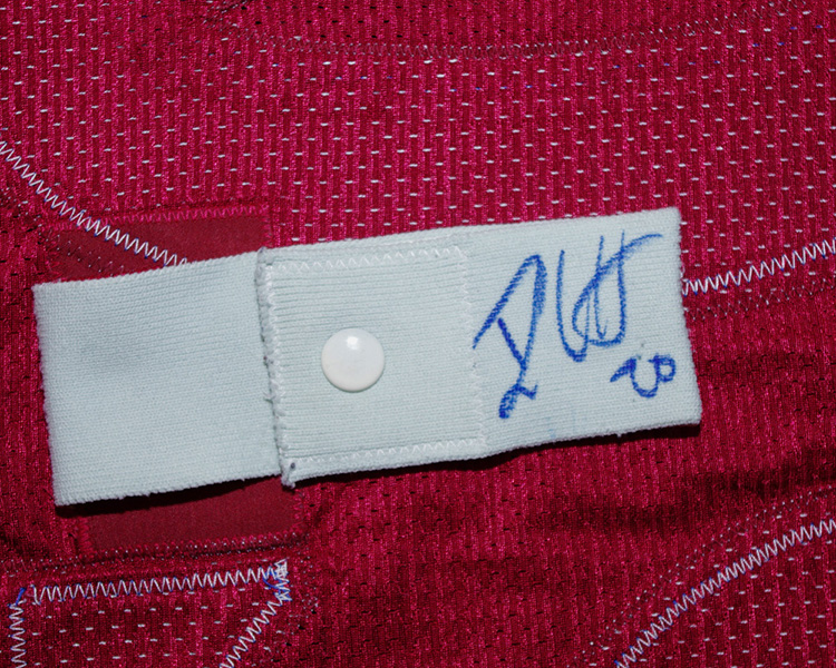 Rene Corbet Colorado Avalanche game worn jersey tagging Rene Corbet Colorado Avalanche game worn jersey tagging