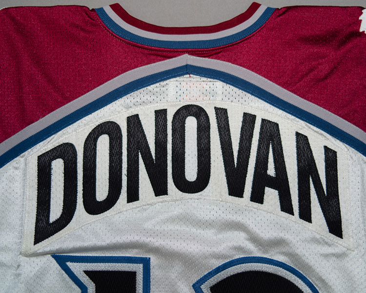 Shean Donovan Colorado Avalanche game worn jersey tagging Shean Donovan Colorado Avalanche game worn jersey tagging