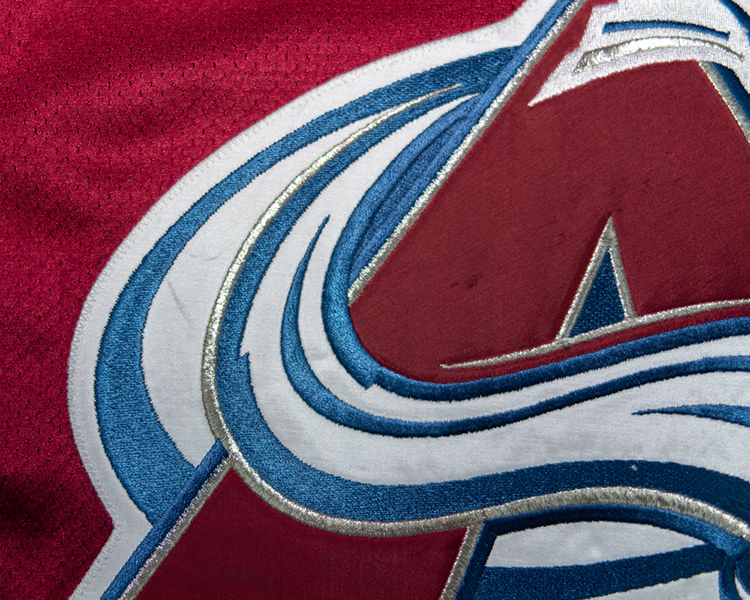Shjon Podein Colorado Avalanche game worn jersey tagging Shjon Podein Colorado Avalanche game worn jersey tagging