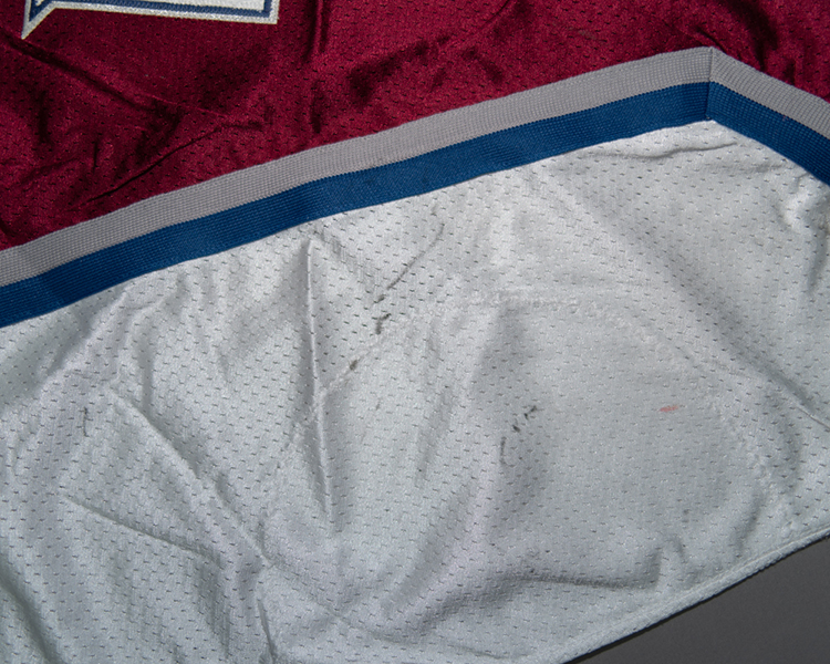 Dave Reid Colorado Avalanche game worn jersey tagging Dave Reid Colorado Avalanche game worn jersey tagging