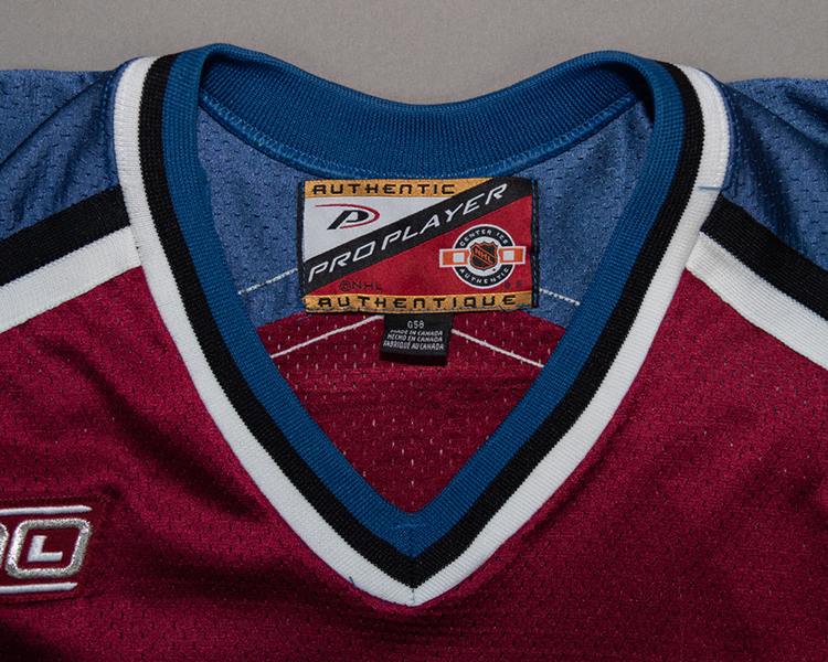 Patrick Roy Colorado Avalanche game worn jersey tagging Patrick Roy Colorado Avalanche game worn jersey tagging