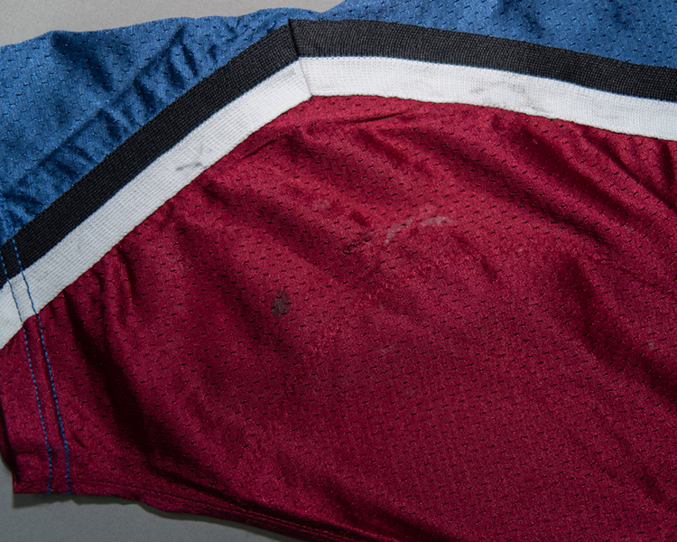 Martin Skoula Colorado Avalanche game worn jersey tagging Martin Skoula Colorado Avalanche game worn jersey tagging